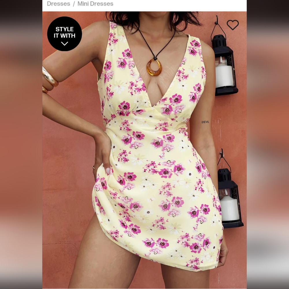 Princess Polly | Nellie Mini Dress Yellow Floral - 8